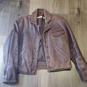 Lamb Leather Distressed Bomber Jacket